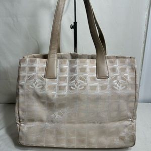 Chanel Tote Bag Beige Nylon